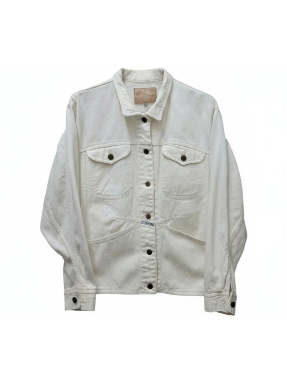 MARITHE FRANCOIS GIRBAUD Women's White Denim Long-Sleeves Jacket Medium Vintage